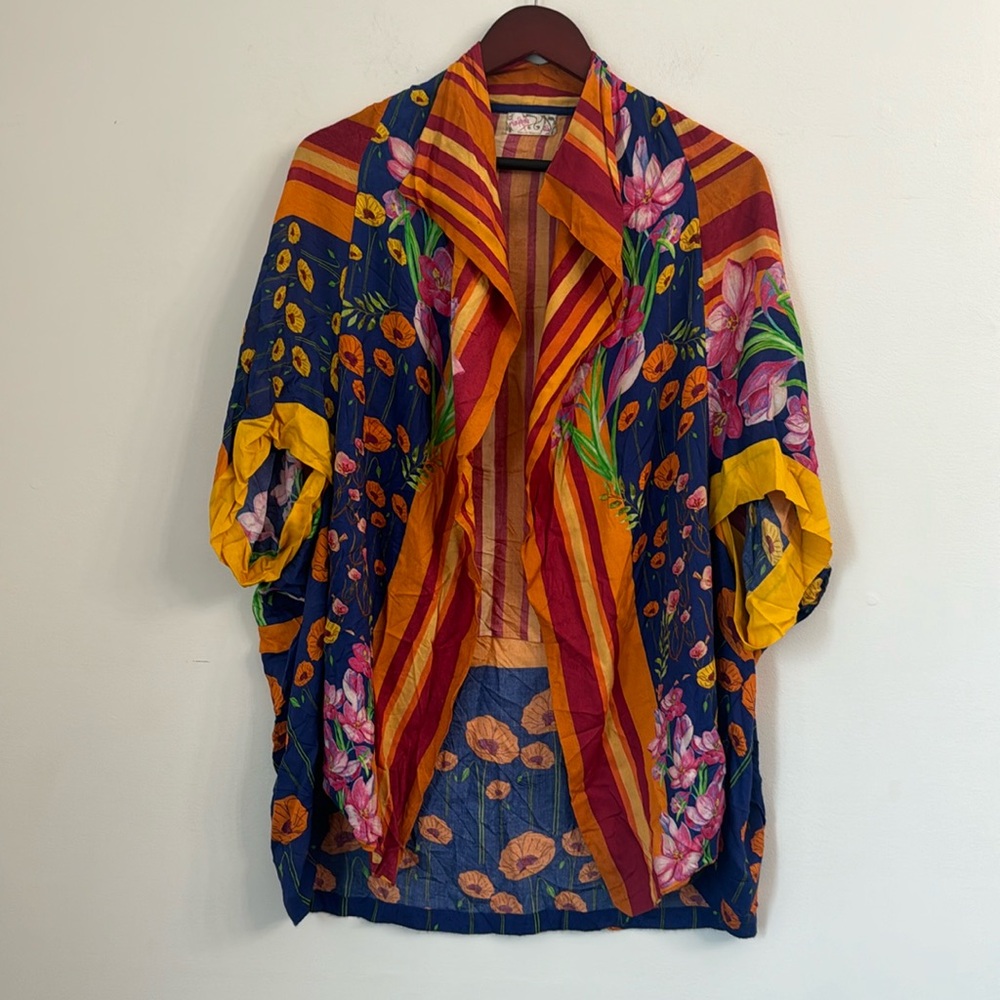 Free people all tous Colorful Striped Floral Kimono - Picture 2 of 14